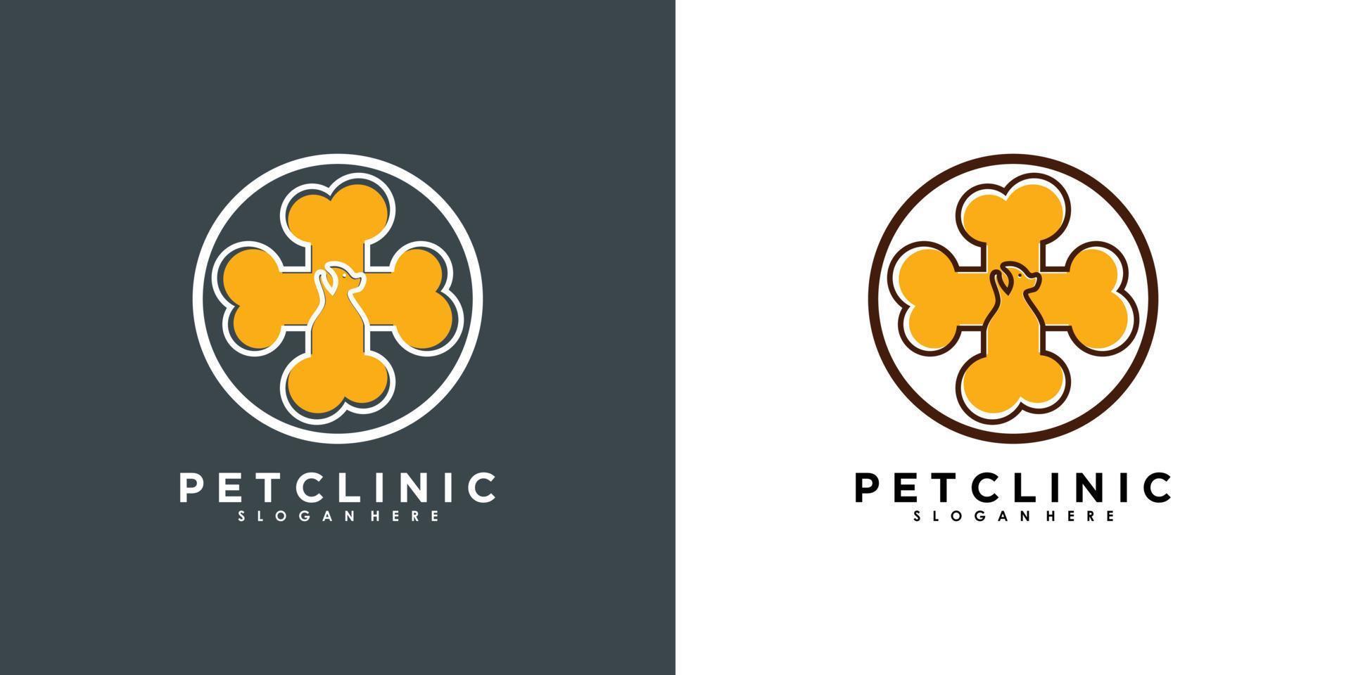 sällskapsdjur klinik logotyp design med modern begrepp premie vektor