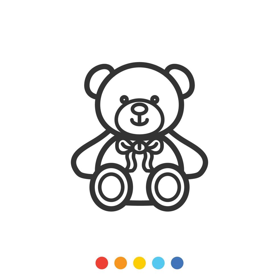 süßer teddybär, symbol, vektor und illustration.