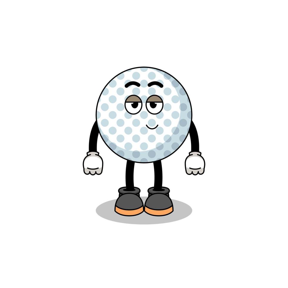 Golfball-Cartoon-Paar mit schüchterner Pose vektor