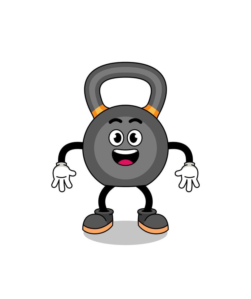 Kettlebell-Cartoon mit überraschter Geste vektor