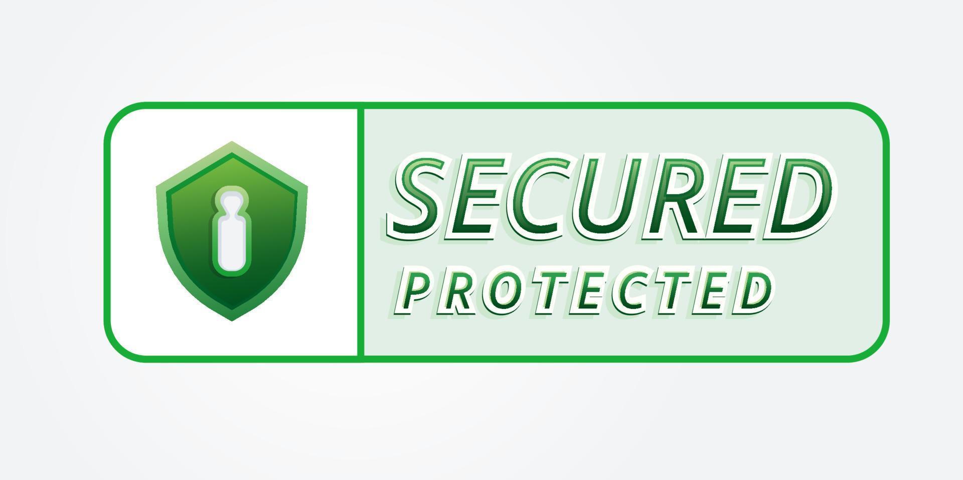 grön säkrad verified logotyp skydda med checklista låsa och stjärna isolerat bricka illustration vektor