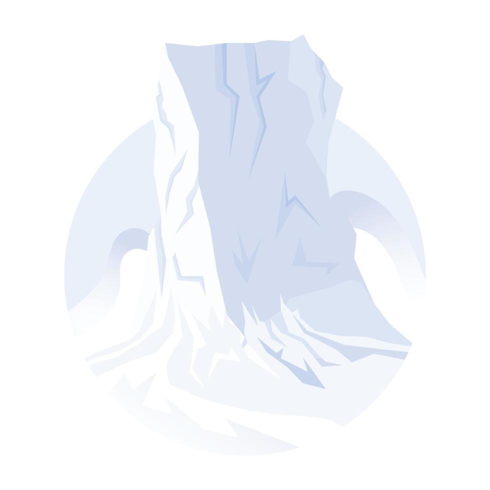 eine flache Abbildung des Gletschers vektor