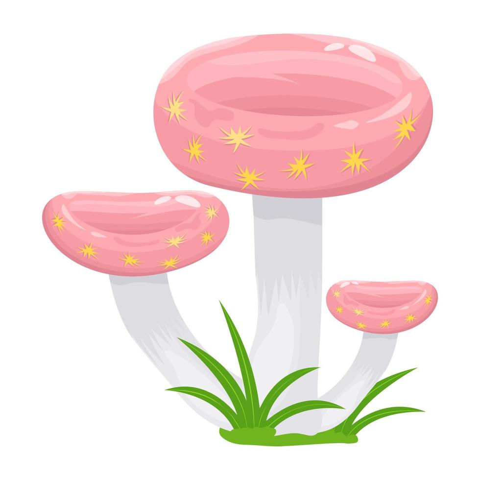 ein flacher illustrativer Vektor des Pilzes