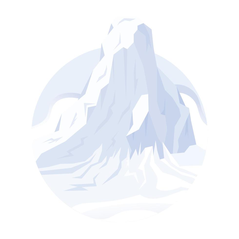 en platt illustration av glaciär vektor