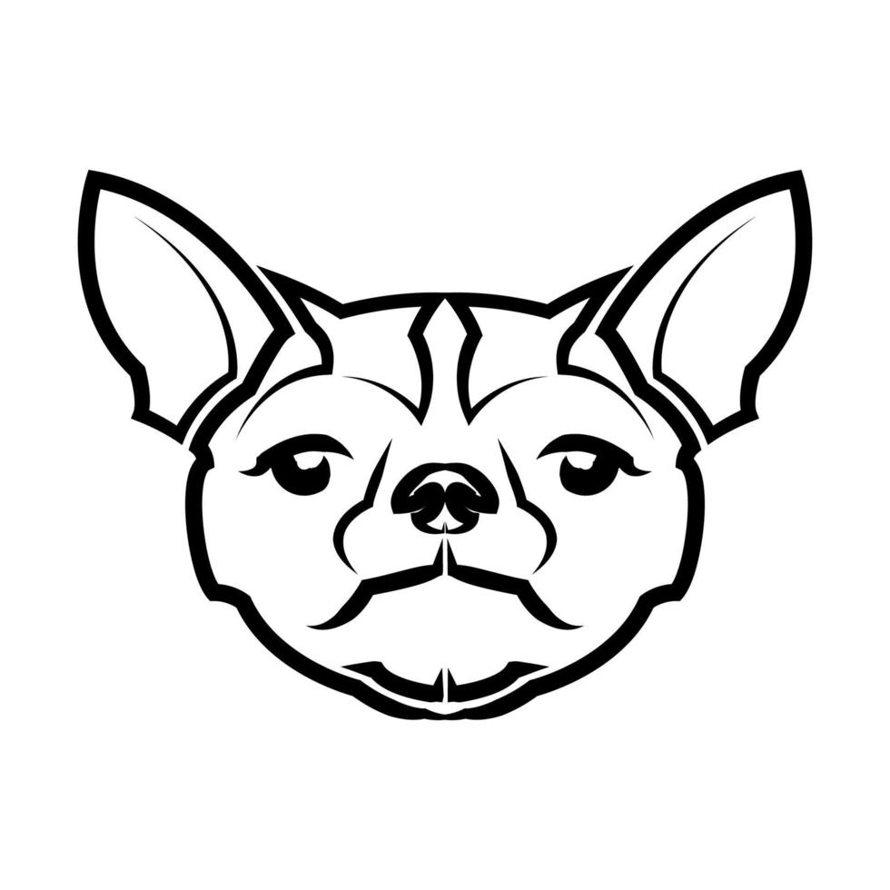 söt tecknad vektorillustration ikon av en chihuahua valphund. det är konturstil. vektor