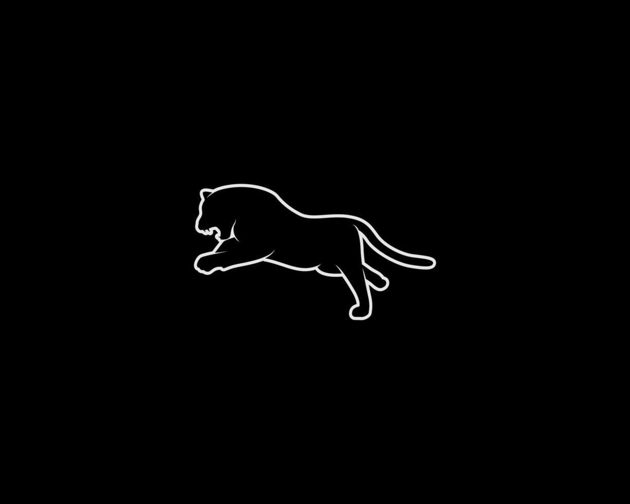 Jaguar-Umrissvektorsilhouette vektor