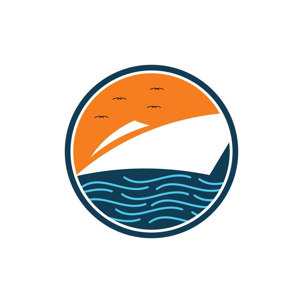 båt kryssning nautisk kreativ logotyp vektor
