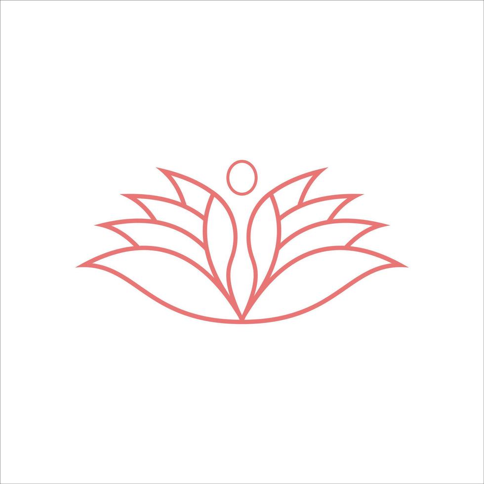 Luxusfrau und Lotus-Linienkunst für die Inspiration des Spa-Logo-Designs vektor