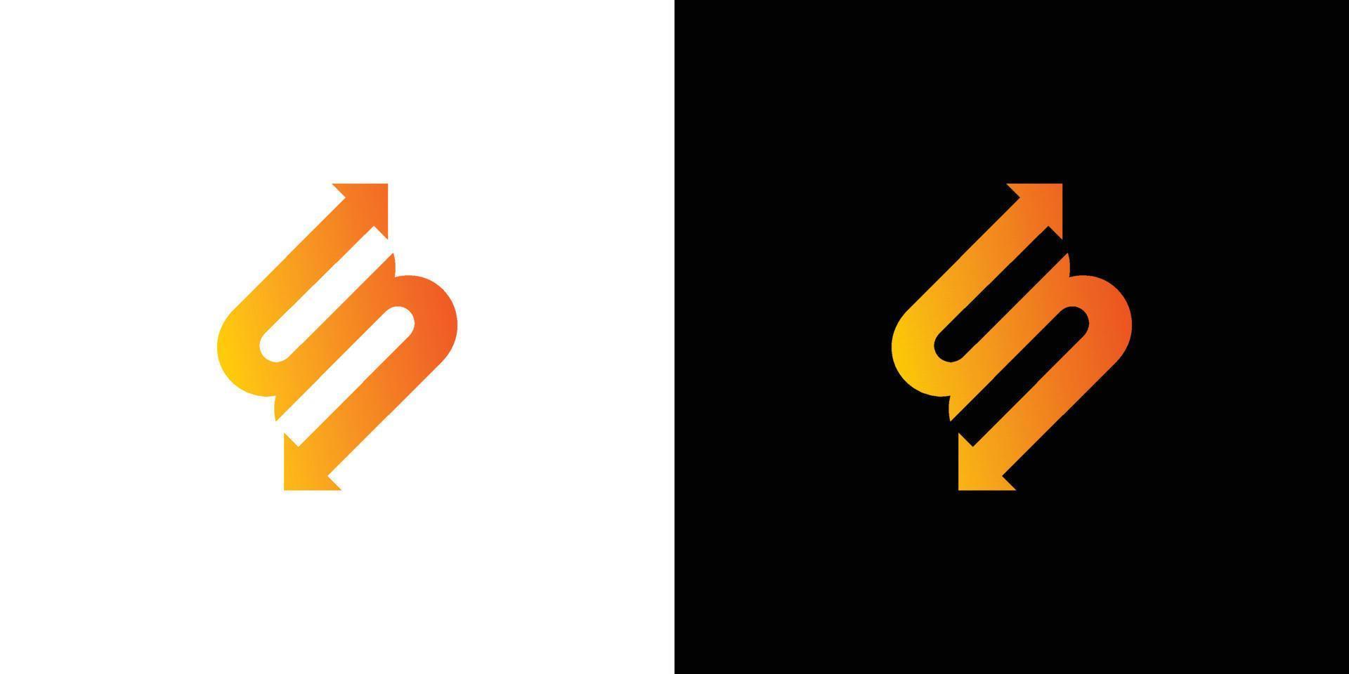 modern och unik s riktning första logotyp design vektor