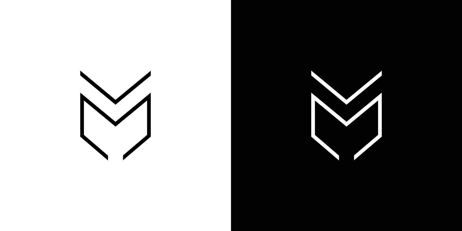 modern och sofistikerad logotypdesign för bokstaven m initialer vektor