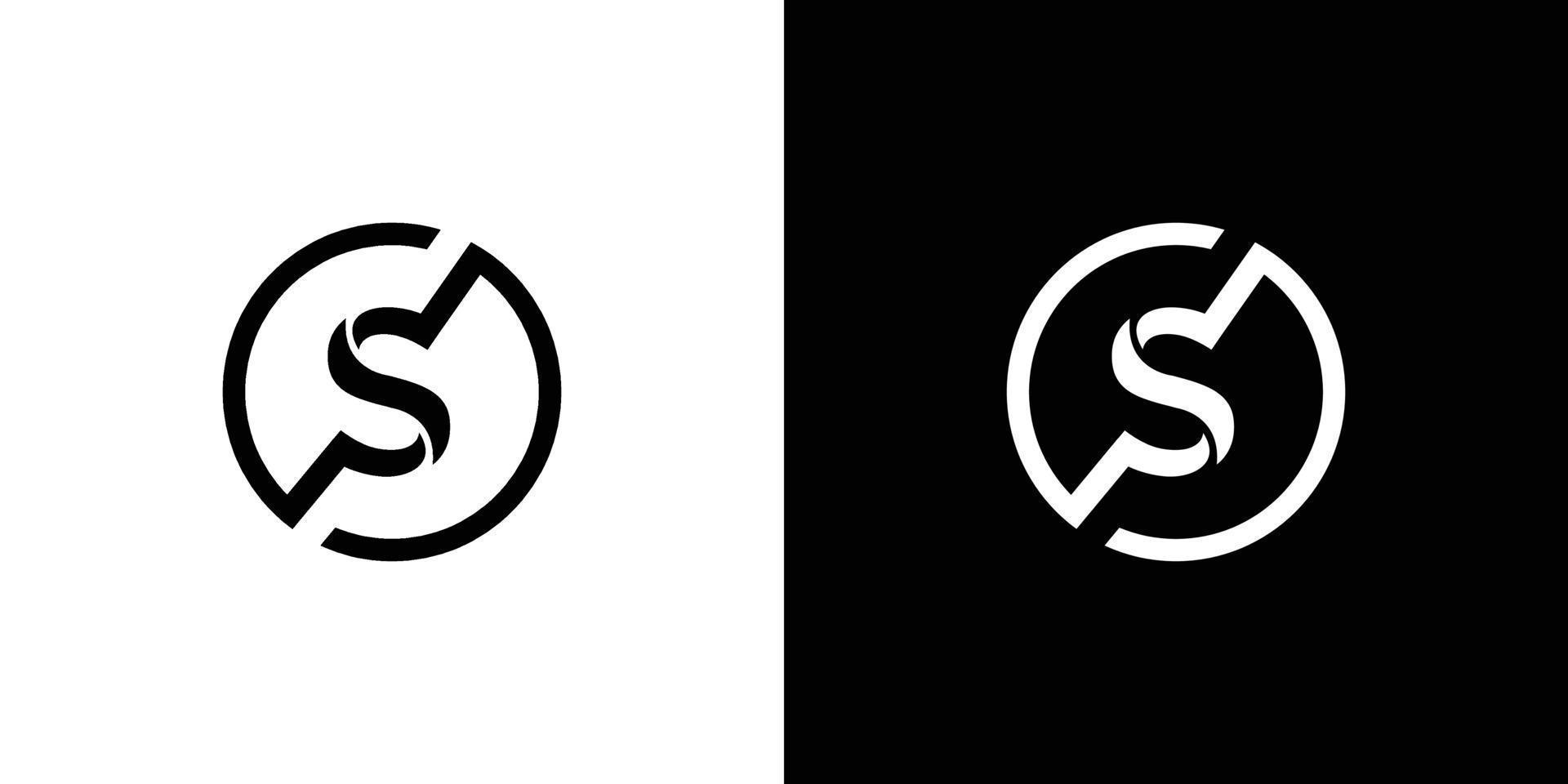 modern och unik s första cirkel logotyp design abstrakt vektor