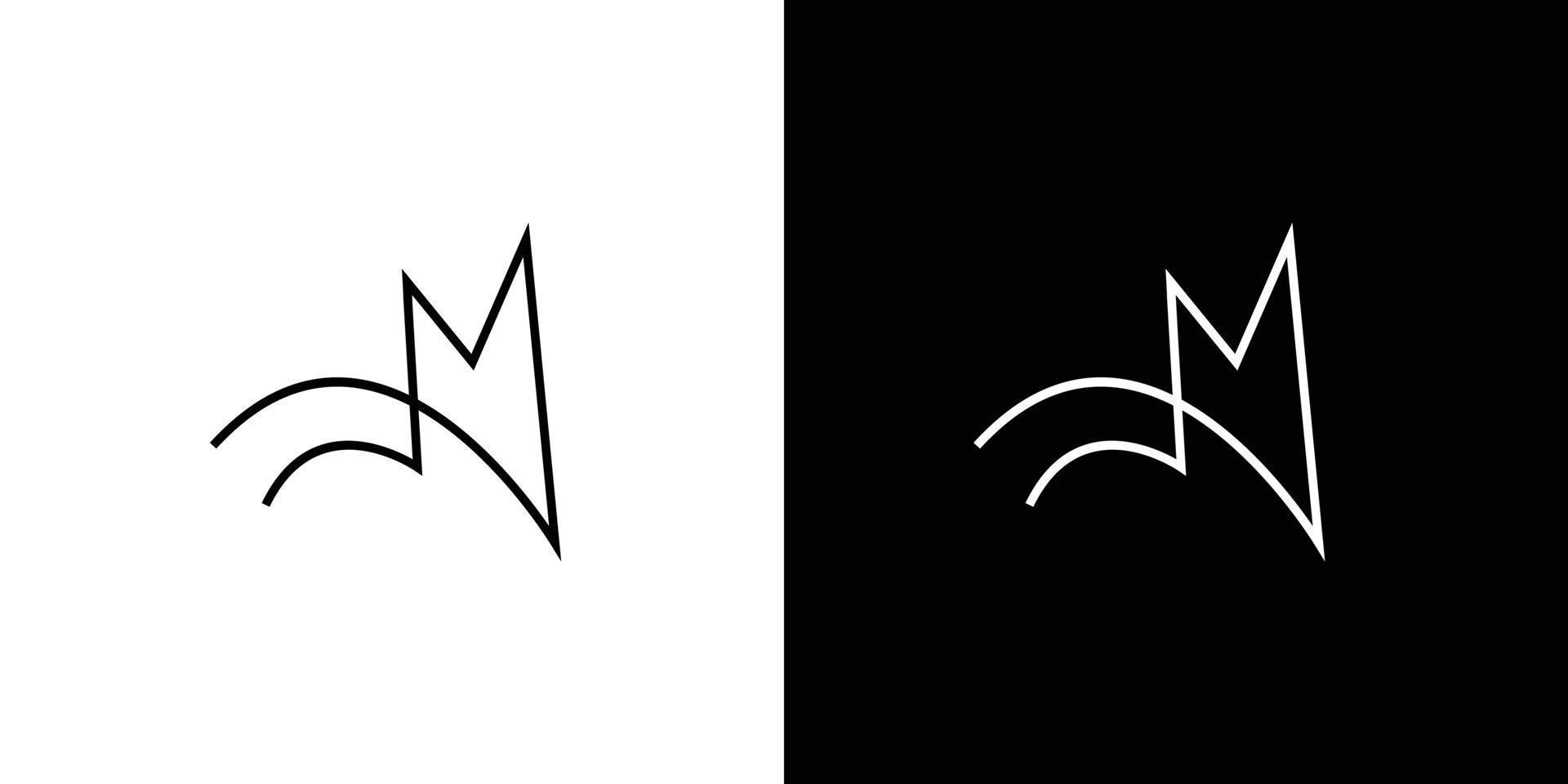 enkel och modern brev jm initialer logotyp design vektor