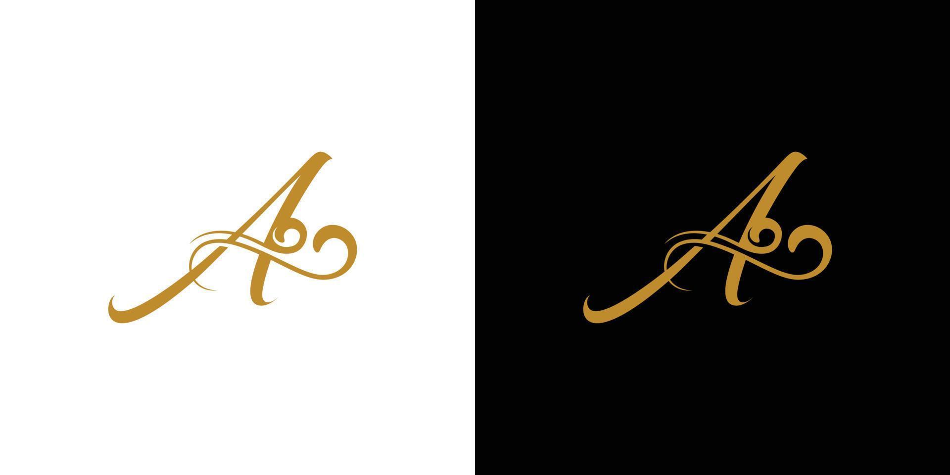 lyx och elegant brev en initialer text logotyp design vektor