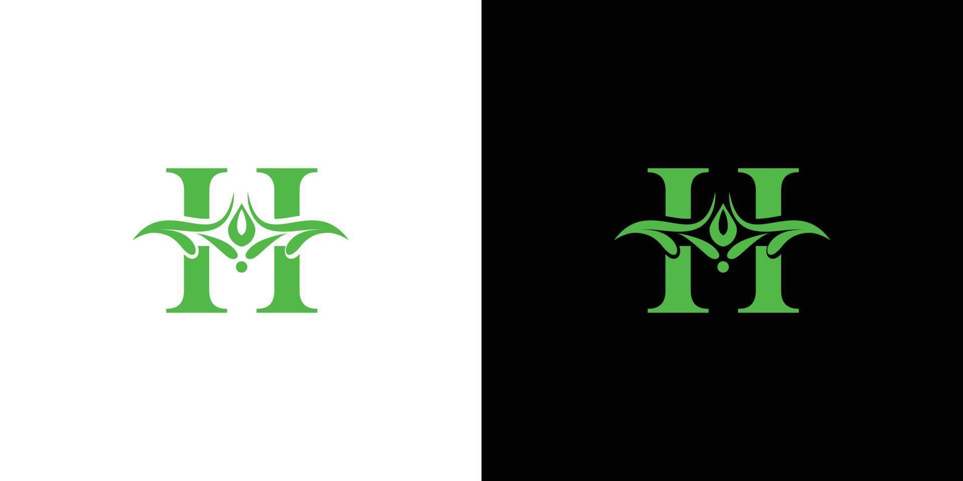modern och naturlig brev h initialer logotyp design 3 vektor