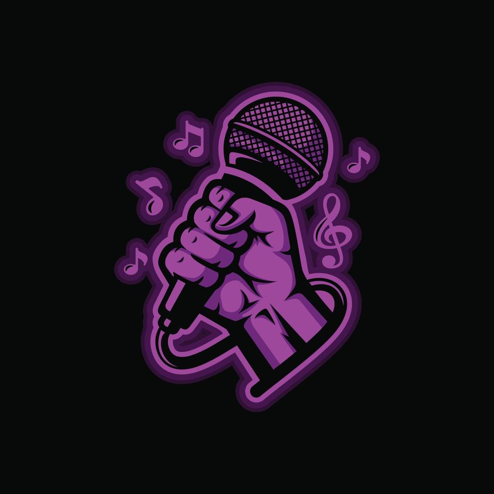 karaoke logotyp design vektor