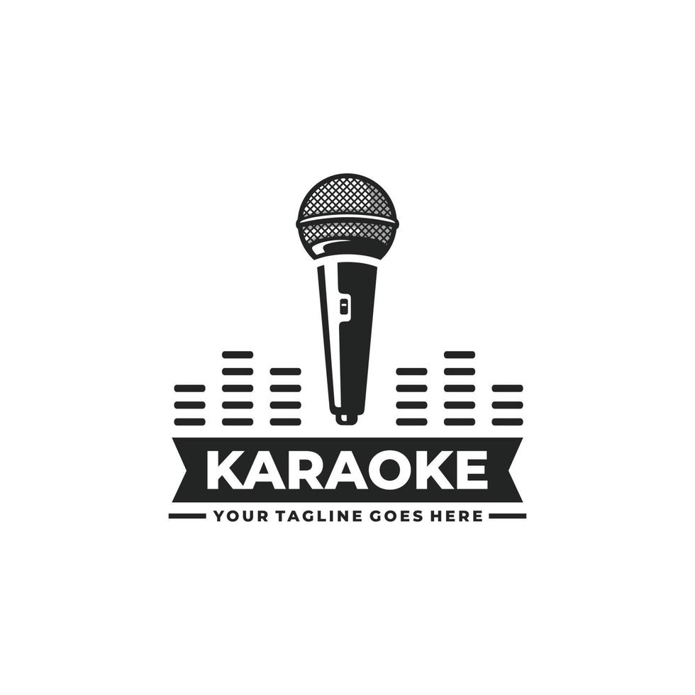 karaoke logotyp design vektor