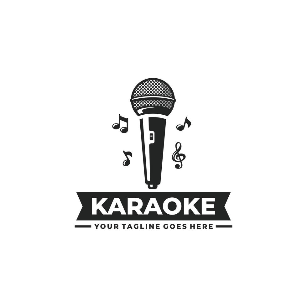 karaoke logotyp design vektor