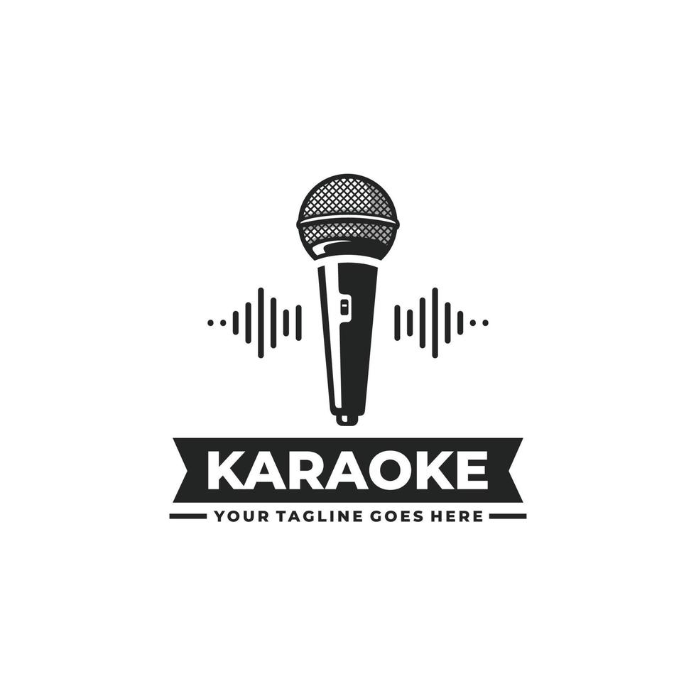 karaoke logotyp design vektor