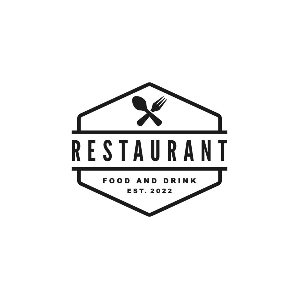 restaurang enkel platt logotyp design vektor