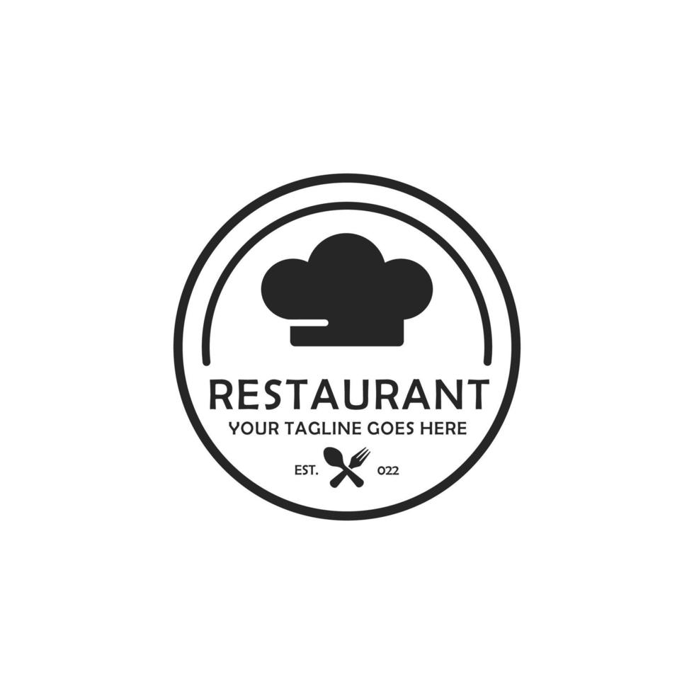 restaurang enkel platt logotyp design vektor