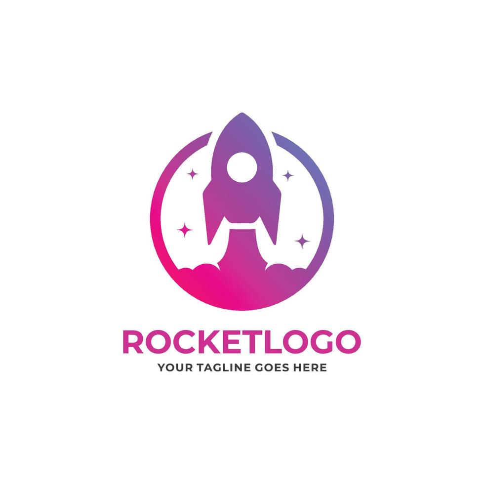 Raketen-Logo-Design-Vektor vektor