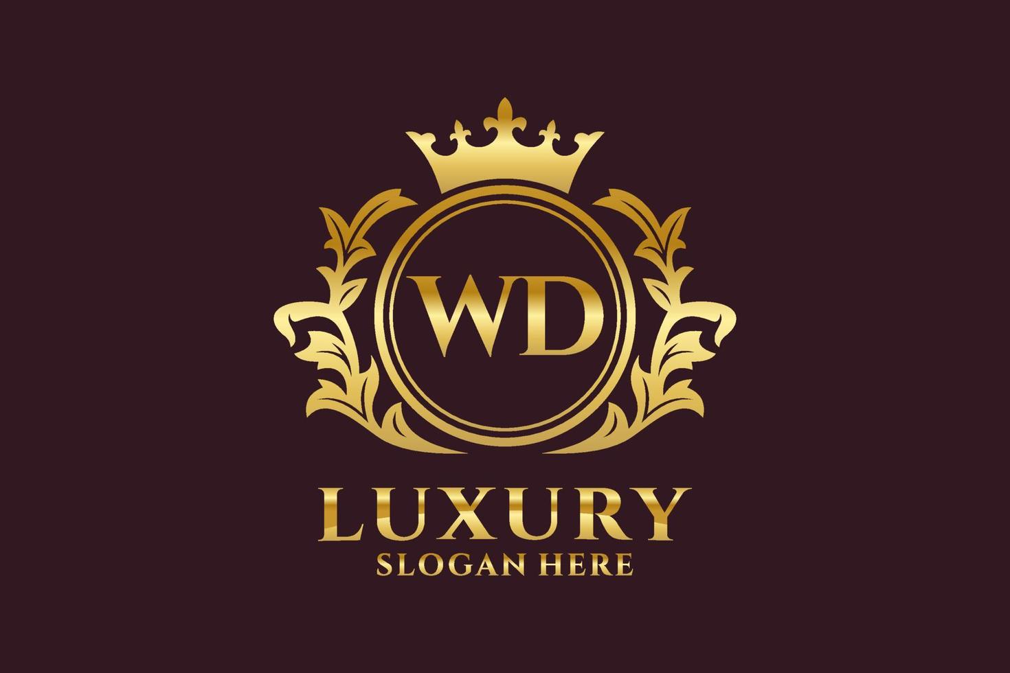 Initial wd Letter Royal Luxury Logo Vorlage in Vektorgrafiken für luxuriöse Branding-Projekte und andere Vektorillustrationen. vektor