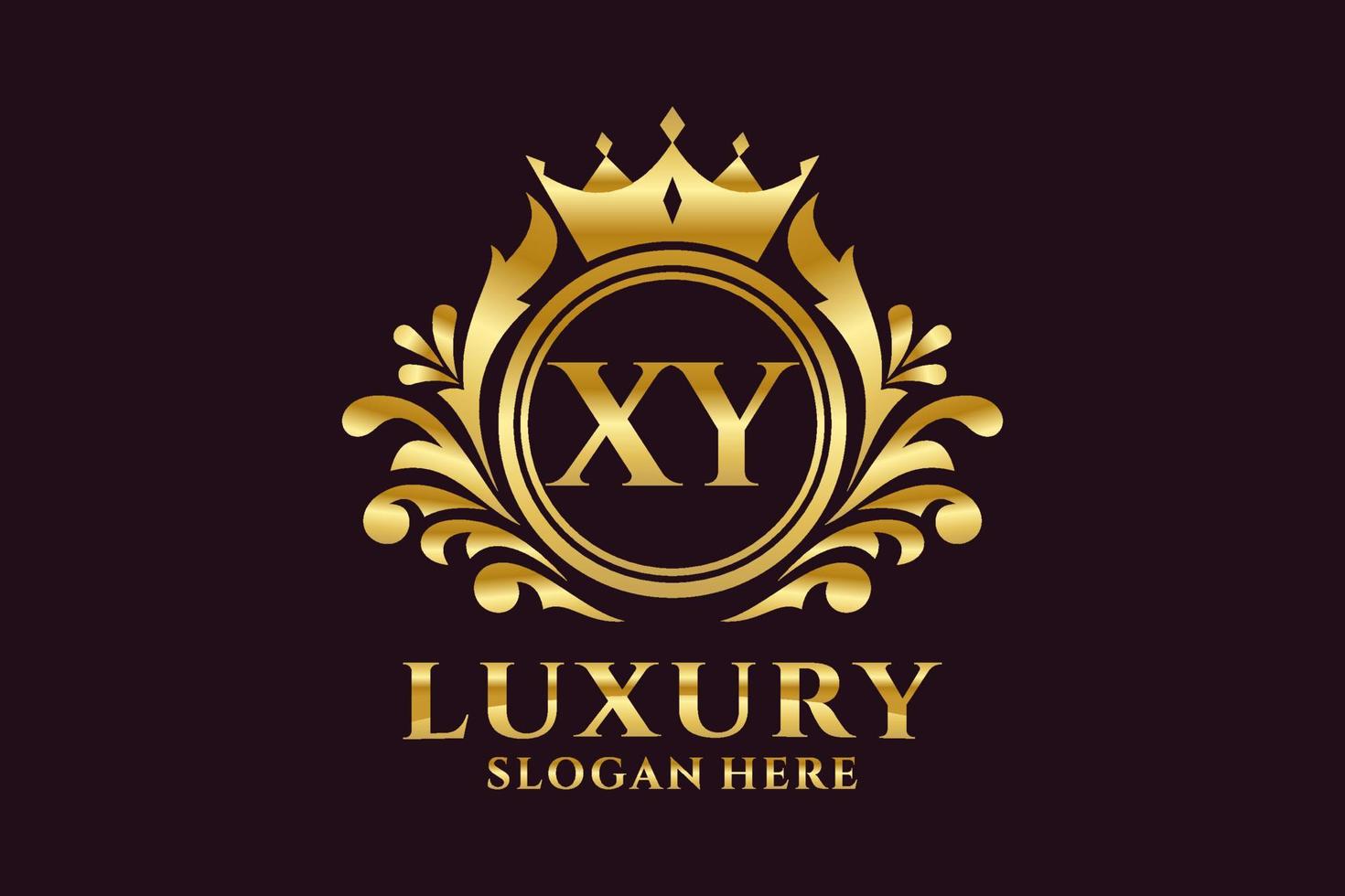 Royal Luxury Logo-Vorlage mit anfänglichem xy-Buchstaben in Vektorgrafiken für luxuriöse Branding-Projekte und andere Vektorillustrationen. vektor