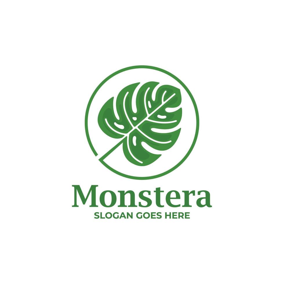 Monstera-Logo-Design-Vektor. Monstera-Blatt-Logo vektor