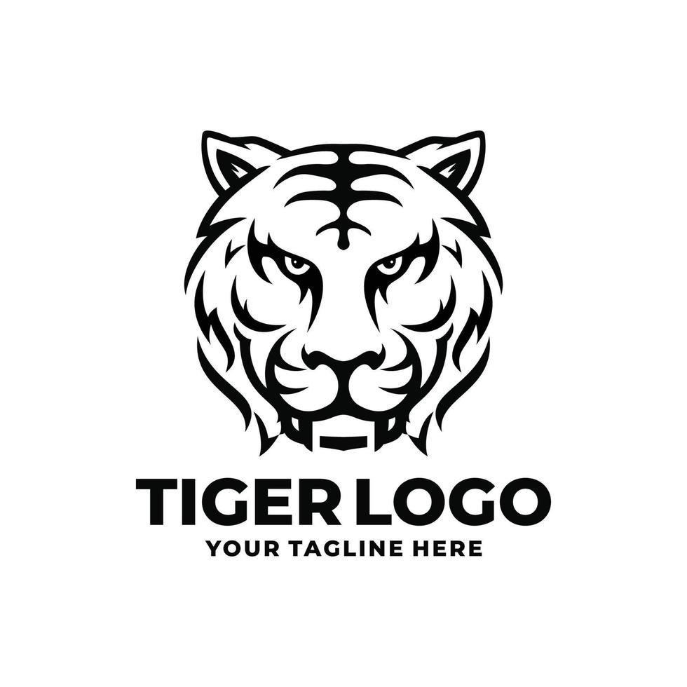 tiger logotyp design vektor. tiger ansikte logotyp vektor