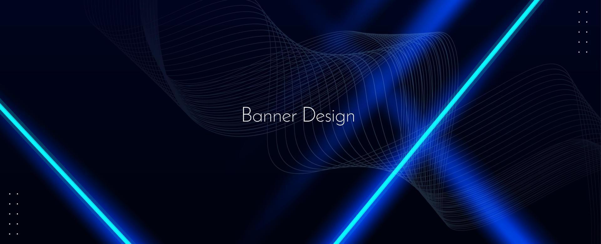 abstrakt geometriska neon linjer illustration banner mönster bakgrund vektor