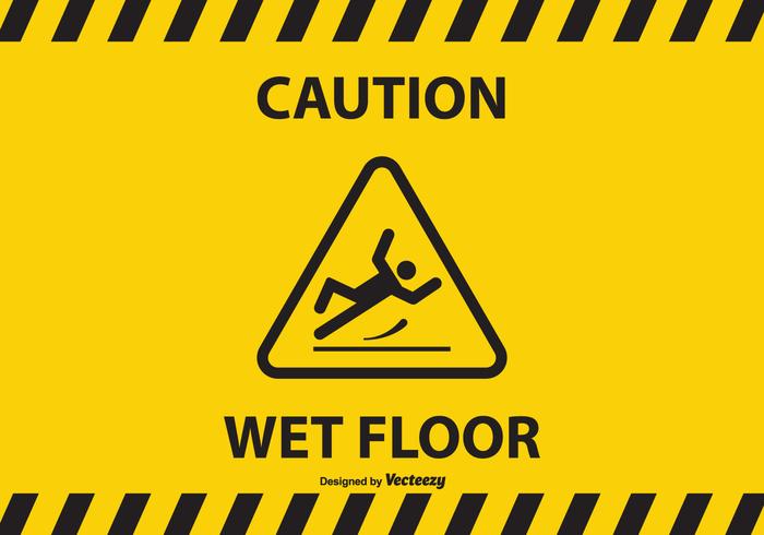 Free Caution Wet Floor Vektor Hintergrund