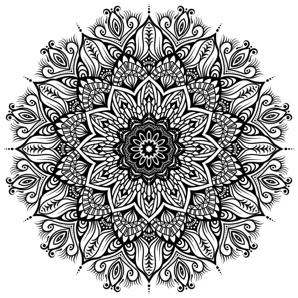 Mandala-Formen einfach zum Färben Vektor-Mandala-Blume orientalische Blumenmusterillustration vektor