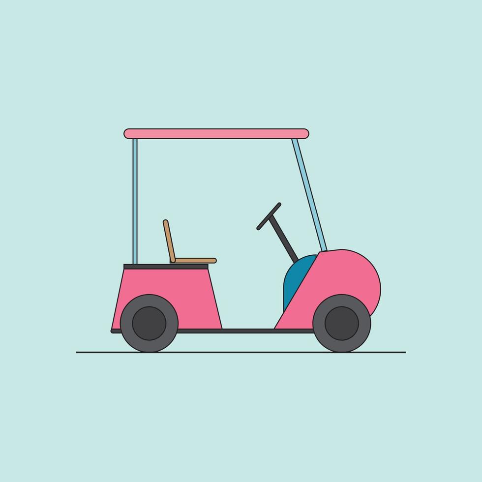 golf bil vagn buggy transport fordon tecknad serie golf klubb bil vektor illustration