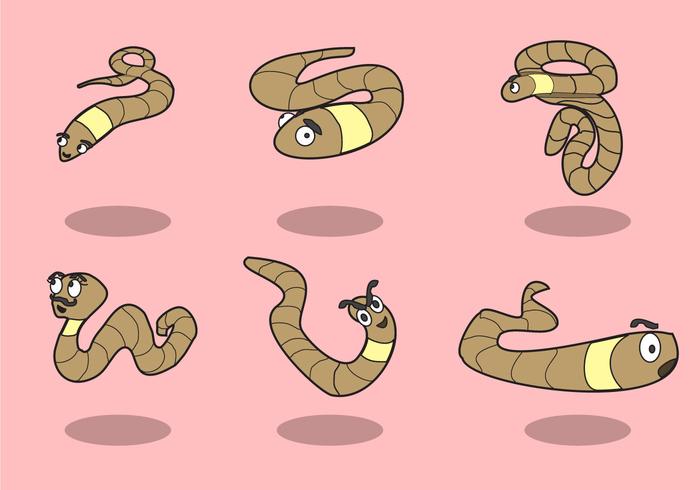 Tecknad Earthworm Vector