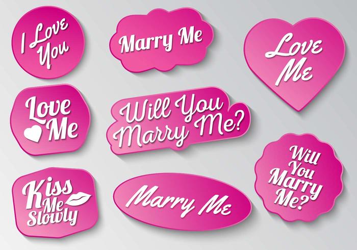 Gratis Marry Me Sign Typography Vector