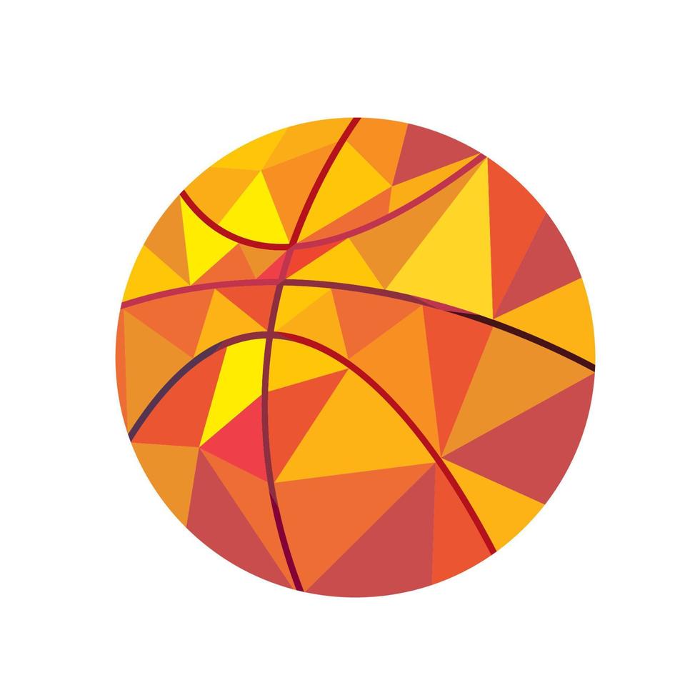 basketboll boll låg polygon vektor