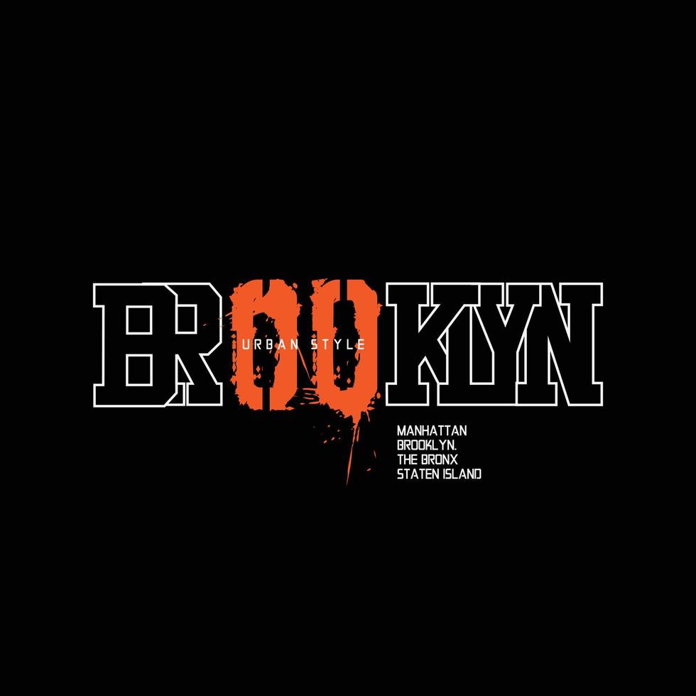 Brooklyn-Vektorillustration und Typografie, perfekt für T-Shirts, Hoodies, Drucke usw. vektor