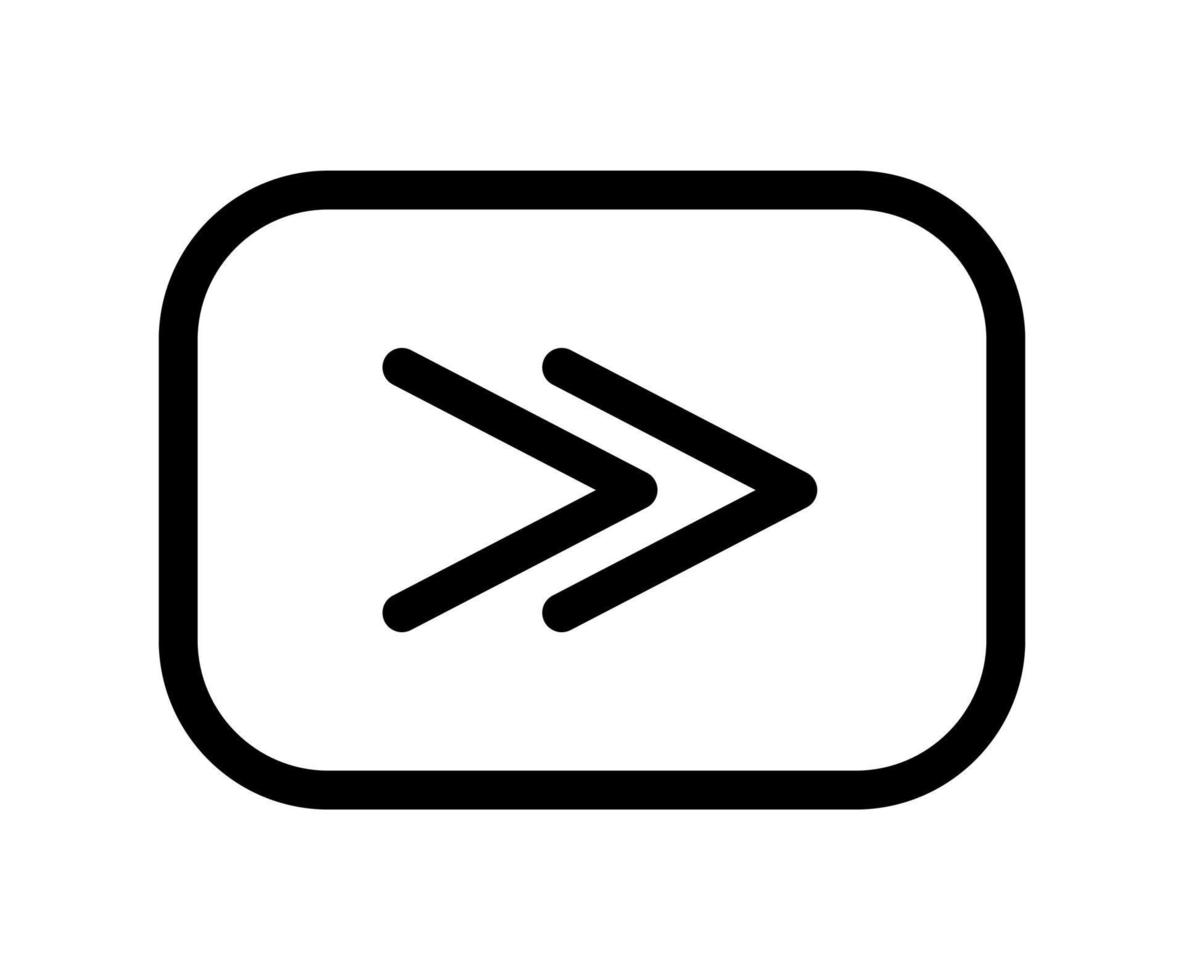 Schnellvorlauf-Vektor-Logo-Symbol. Symbol im Linienkunststil für Design-, Präsentations-, Website- oder mobile Apps-Elemente. Zeichenillustration. Pixelgrafik vektor
