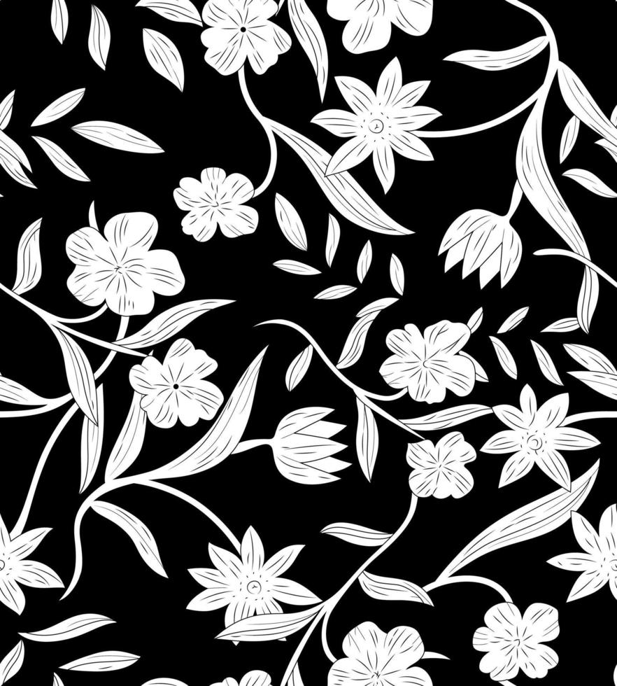 nahtloses blumenmuster in vector.vector nahtlose mustersammlung. wilde blumen, blätter, zweige, süßigkeiten wiederholen muster design set. nahtloses blumenmuster. handgemacht. Tapete, Stoff oder Design von vektor