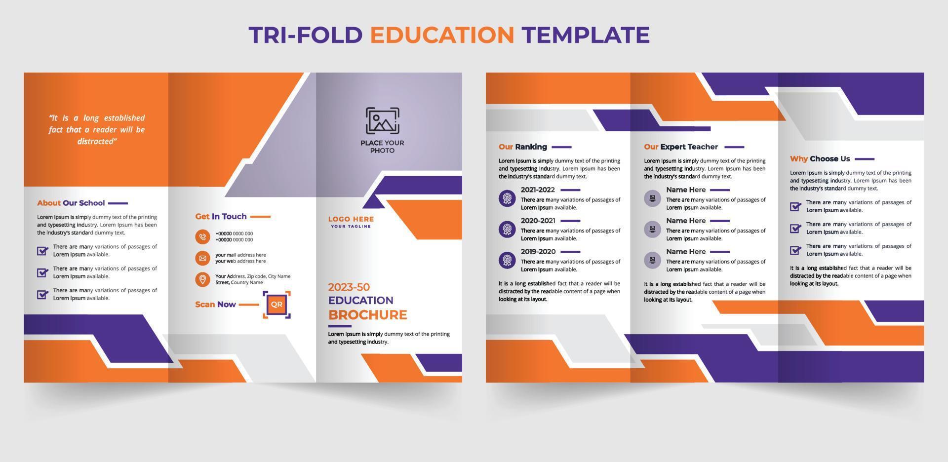 modern kreativ trifold utbildning broschyr mall design vektor