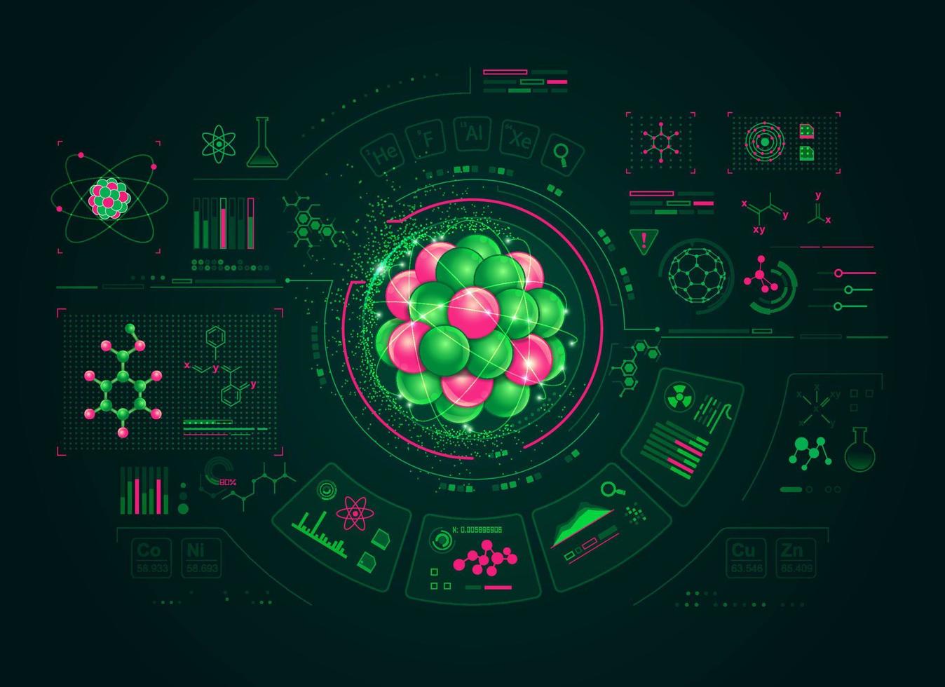 vetenskap atom gränssnitt vektor