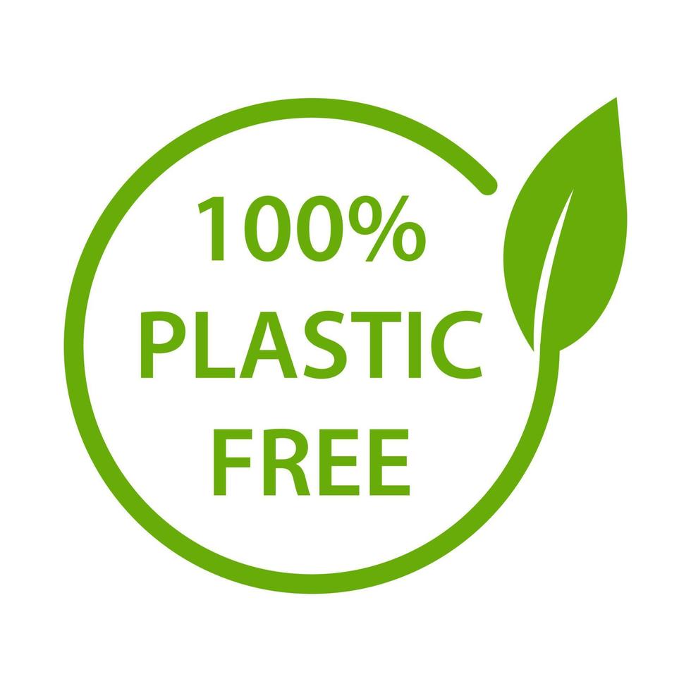 100 Prozent plastikfreier Symbolvektor BPA-freies Garantieverpackungszeichen für Grafikdesign, Logo, Website, soziale Medien, mobile App, ui-Illustration vektor