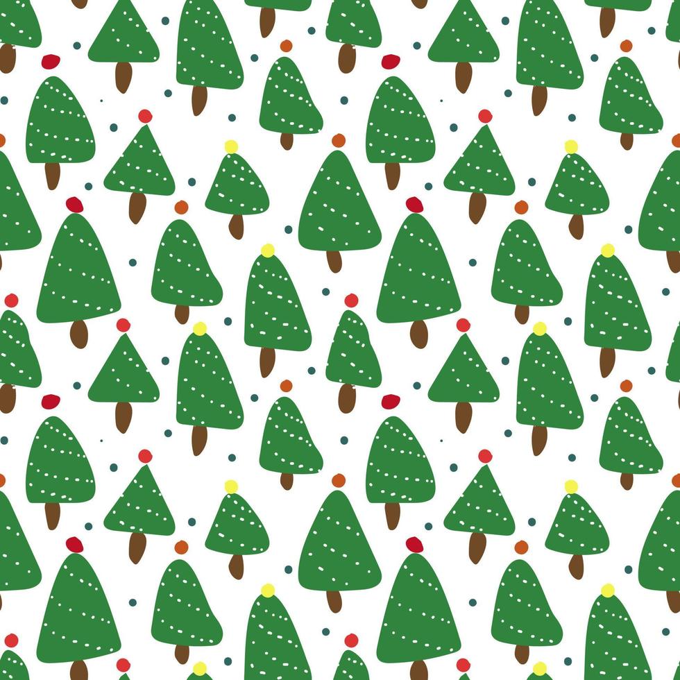 weihnachtsbaummuster für verpackungen, textildruck. das neujahrsthema ist ein weihnachtsbaum in der masse. Nahtloses Muster auf transparentem Hintergrund für Druckerzeugnisse. vektor