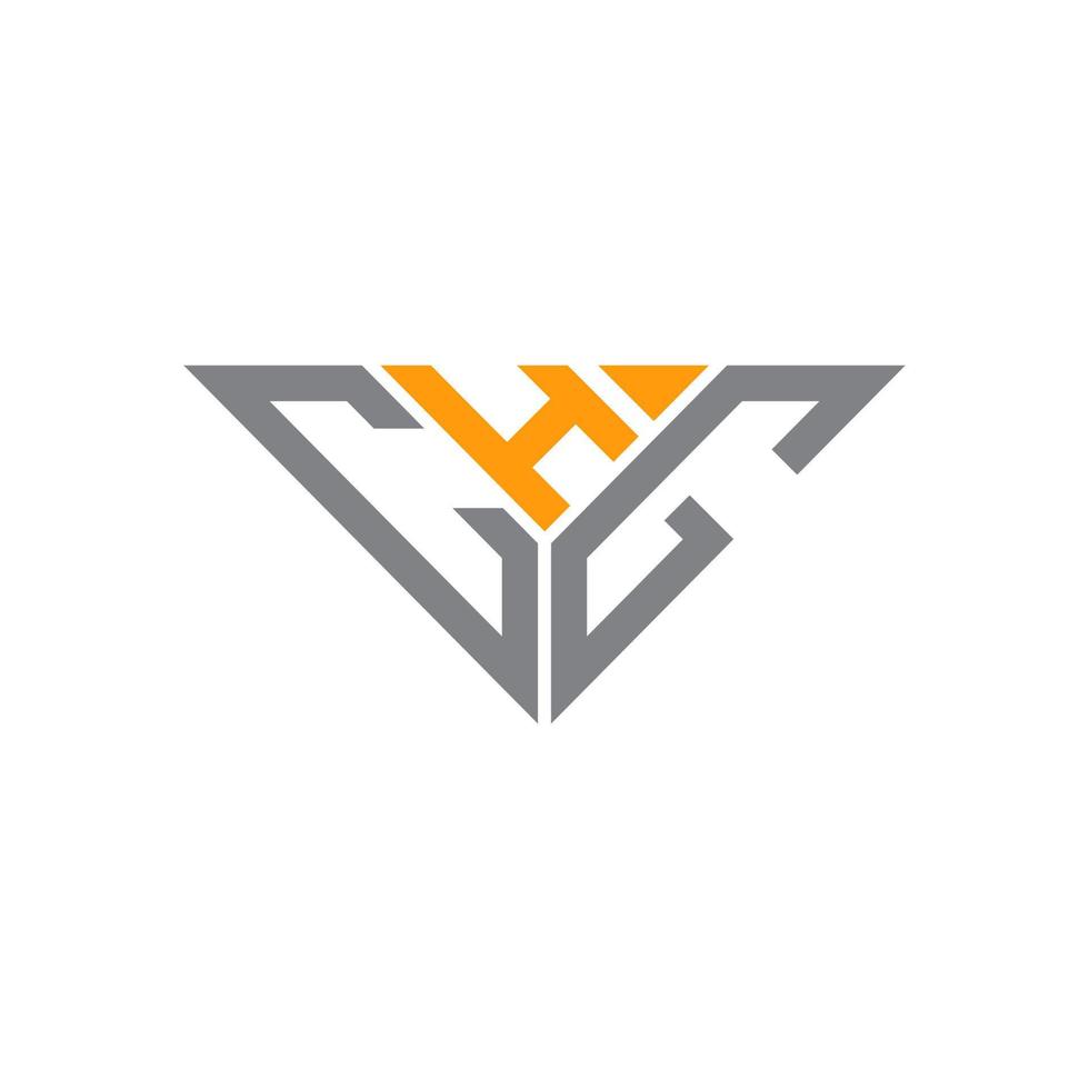 chg Buchstabe Logo kreatives Design mit Vektorgrafik, chg einfaches und modernes Logo in Dreiecksform. vektor