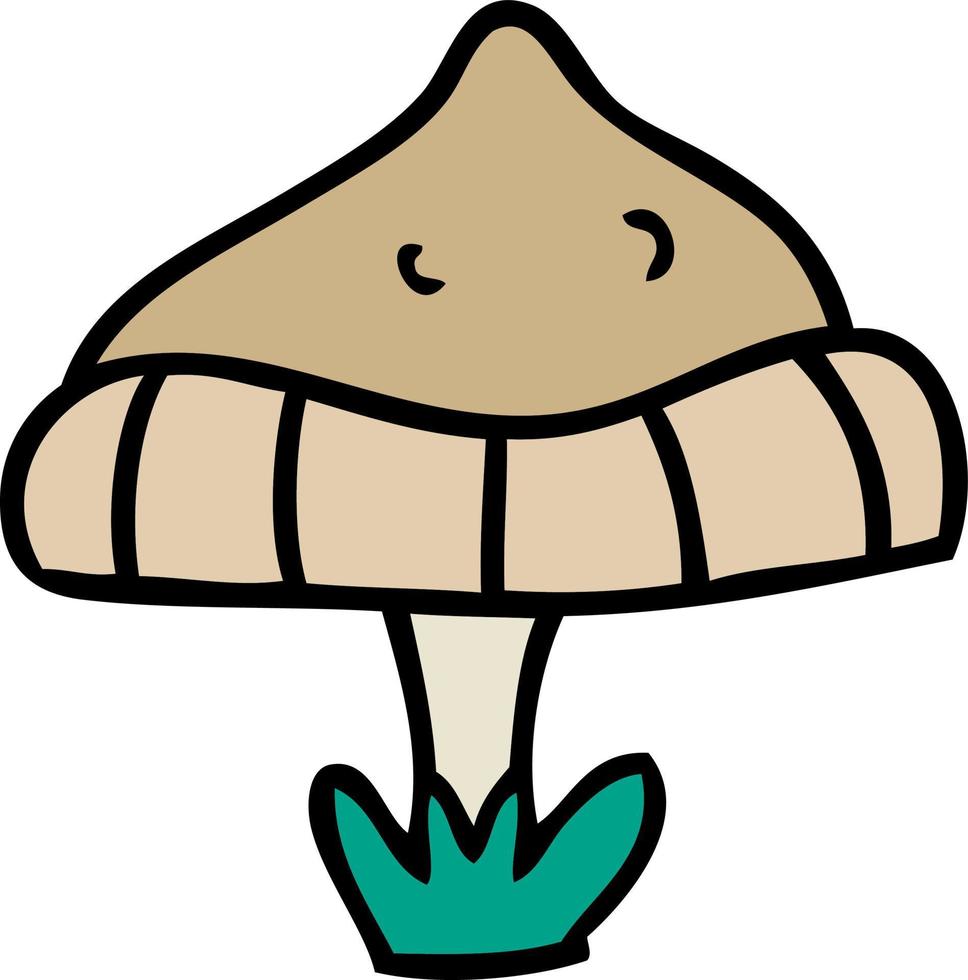 tecknad doodle av en enda svamp vektor