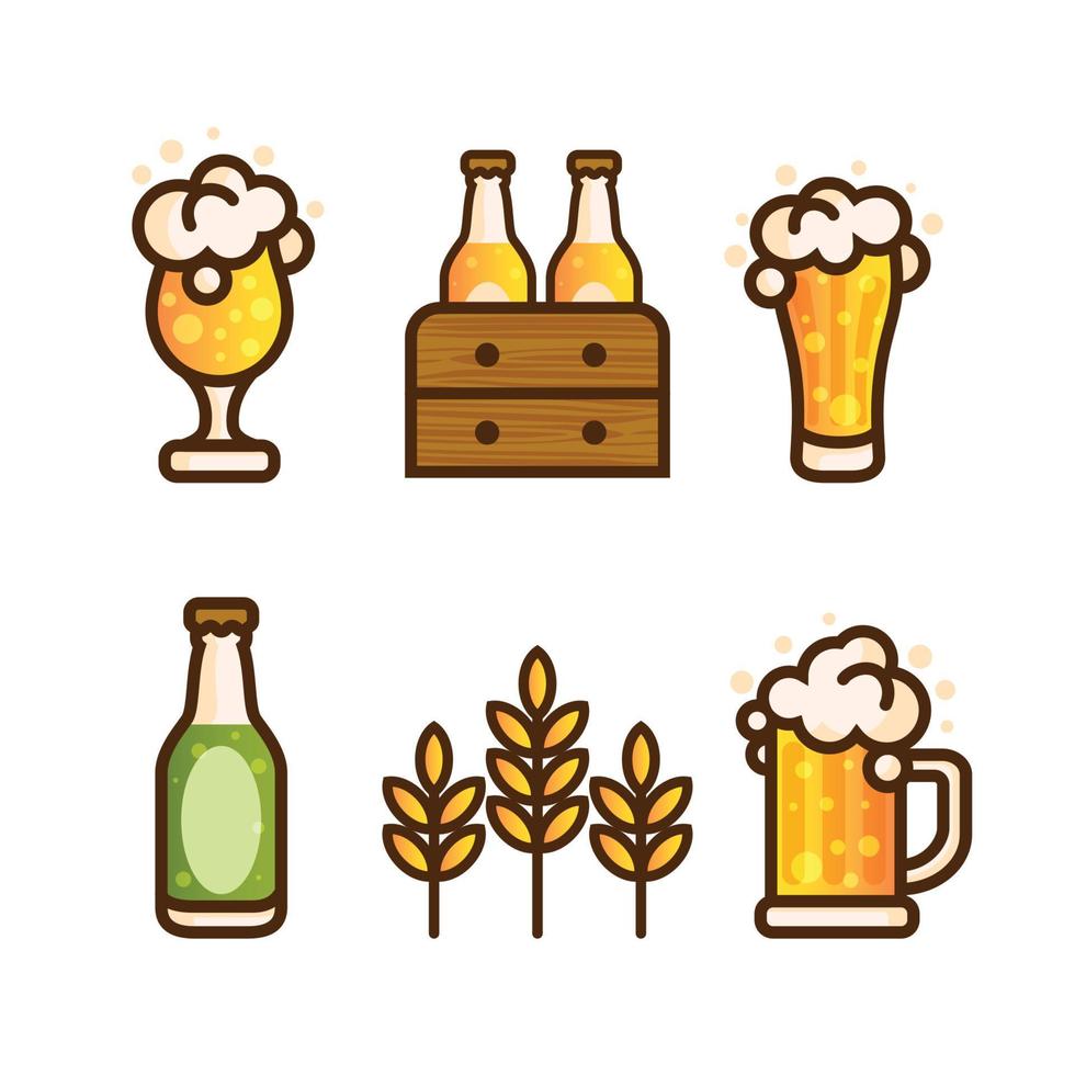 oktoberfest öl ikoner vektor
