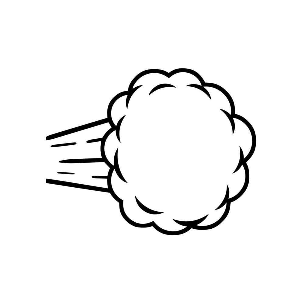 luft strömma av och ånga jet. komisk teckning av rök. tecknad serie illustration. moln med bubblor av rök. vektor