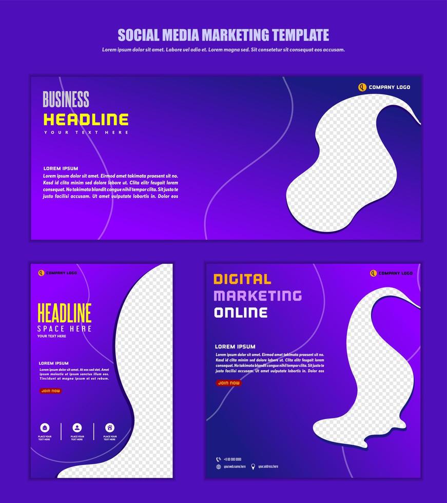 abstrakter Hintergrund Social Media Post modernes Design, für digitales Online-Marketing von Unternehmen, Banner und Poster-Vorlage. vektor