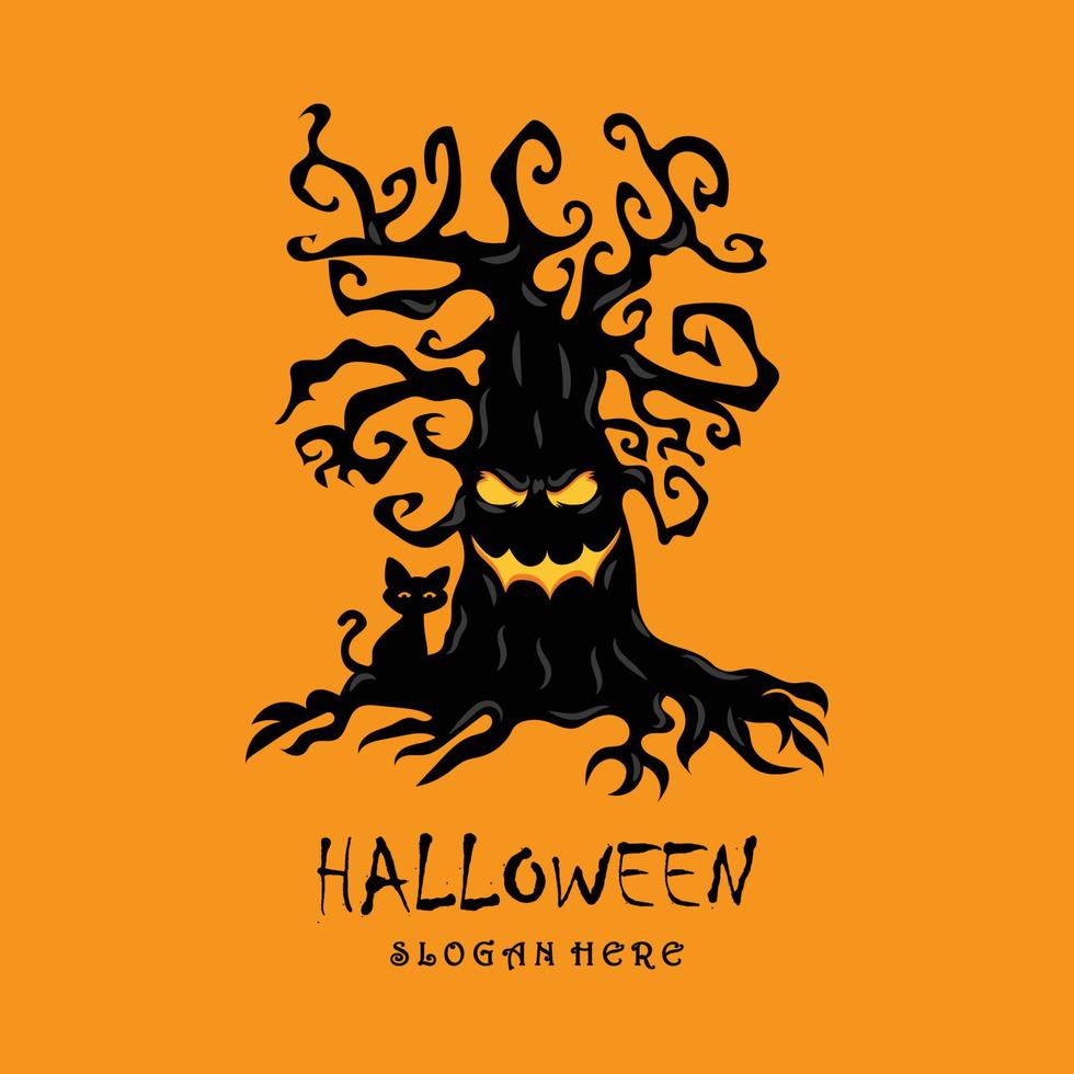 Halloween-Logo mit Slogan-Vorlage vektor