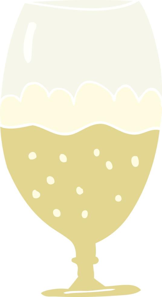platt Färg illustration av öl i glas vektor